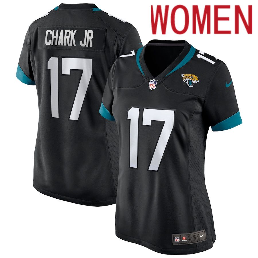 Women Jacksonville Jaguars #17 D.J. Chark Black Nike Game NFL Jersey->women nfl jersey->Women Jersey